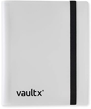Vault X Raccoglitore per Carte da Collezione a 4 Tasche con Cinturino, 160 Carte, Formato Standard, 20 Pagine a Caricamento Laterale, Raccoglitore per Giochi di Collezionabili, TCG (Bianco)