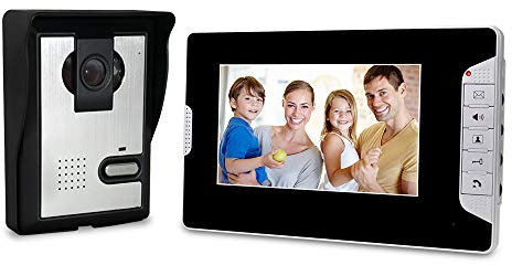 uoweky 7 '' TFT LCD Couleur Filaire Vidéo Sonnette Interphone 700TVL Maison Porte Téléphone pour Maison Privée Nuit Vision Peephole (Modèle B)