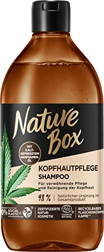 NATURE BOX Shampoo per la cura del cuoio capelluto, canapa, 385 ml