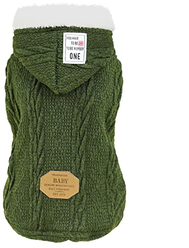 Maglione per cani in lana con cappuccio caldo cappotto in pile per cani e gatti di piccola e media taglia