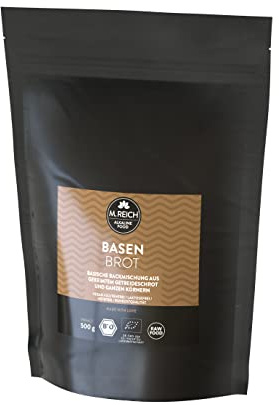 M. Reich BasenBrot - 500g - Basische Brotbackmischung aus gekeimtem Bio-Getreideschrot und ganzen Bio-Körnern - glutenfrei, laktosefrei, hefefrei, basisch, rohköstlich, vegan