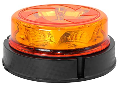 Agrieyes Auswechselbare Linsen Rundumleuchte 12V, Warnleuchte Auto, Gelbe LED Traktor Rundumleuchte, Permanente Befestigung, Warnblitzer für KFZ LKW