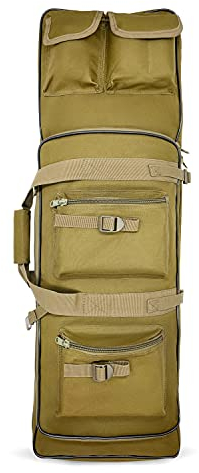 Alephnull Waffentasche für Langwaffen Gewehrtasche 120cm / 100cm / 85cm Taktische Futteral Langwaffen Gewehrrucksack Weiche Gewehrkoffer Waffenkoffer Range Bag für Jagd & Outdoor (Braun, L)