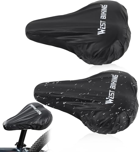 EUIOOVM Fahrradsattel Überzug 2er Set Sattelschutz Wasserdicht Fahrrad Elastische Sonnenschutz Fahrradabdeckung Sattelabdeckung Profi Schwarz Reißfester Sattelüberzug für Jedes Fahrrad