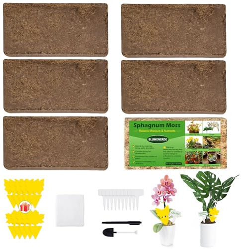 60 L Anzuchterde und Kräutererdeiter,50L Kokoserde und 10L Sphagnum Moos für Blumenerde Zimmerpflanzen mit Gelbsticker und Pflanzenetiketten geeignet für Aussaat, Kräuter, Stecklinge und Jungpflanzen