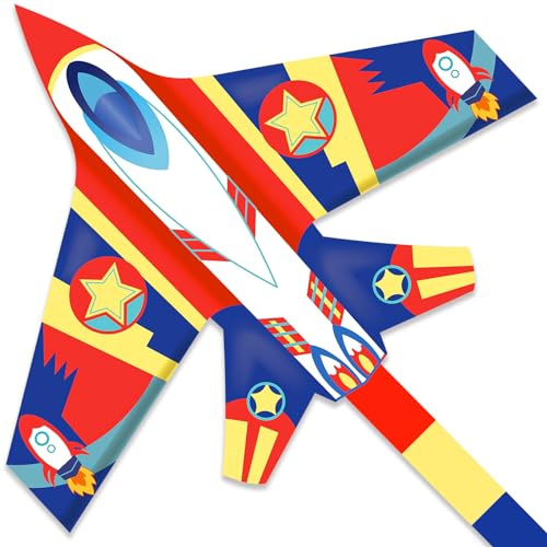 Mint's Colorful Life Cerf-volant d'avion pour enfants et adultes, facile à voler, pour garçons et filles, cerf-volant de plage pour débutants avec cordon de dragon de 300 m et long cygne