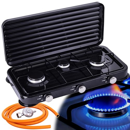 Hornillo de gas con 3 fuegos para camping