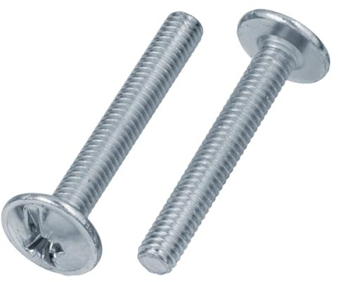 Lot de 50 vis à tête bombée M4 x 27 avec bride cruciforme, galvanisées DIN 967 ISO 7380, pour poignée de meuble M4 x 27