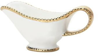 Saucière, Pichet à sauce for saucière en céramique blanche avec poignée, récipient décoratif for saucière en porcelaine for fête de bouillon de steak de bœuf,pour les sauces