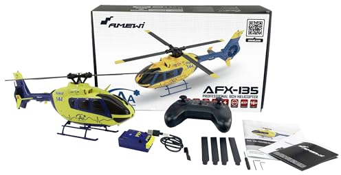 AFX-135 PRO Alpine Air Ambulance Helikopter 6-Kanal RC ferngesteuert 6G RTF, Neongelb