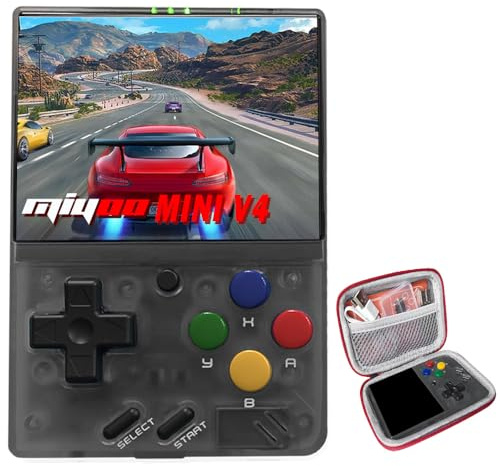 Miyoo Miyoo Mini V4 Retro Game Console, Portable Handheld Game Console with Storage Case 2.8''HD Screen 2001mah Battery