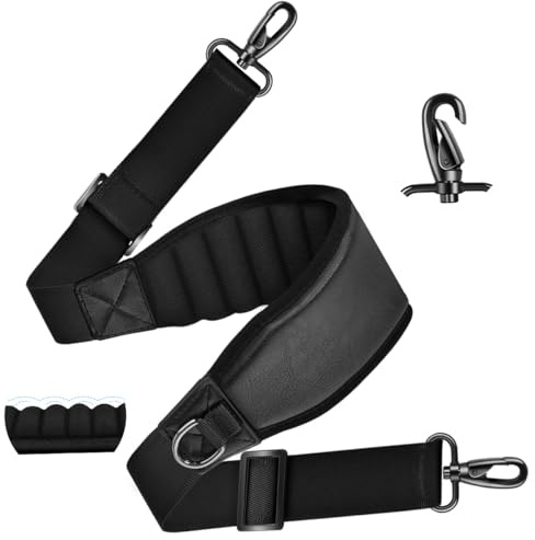 ZINZ Shoulder Strap 68 inch with Thick Padded Strap, Universal Bag Strap with Dual Buckles and Metal Swivel Hooks for Laptop Bag, Messenger Bag, Tool Bag, Camera Bag, Briefcase and More,Black