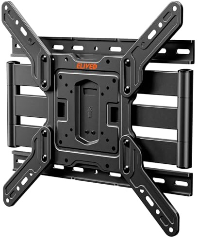 ELIVED Ultra Slim TV-väggfäste för 26–60 tums TV, låg profil vägghållare TV panorera och luta, Max VESA 400 x 400 mm, rymmer upp till 40 kg. Max 16 tum träställ TV-hållare EV3033