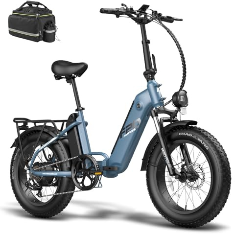 Fafrees FF20 Polar Folding Electric Bike, 998Wh Dual Battery, 140km Range, 20x4.0 INCHES Fat Tyres, Pedal Assist EBike for Audlts (Blue)