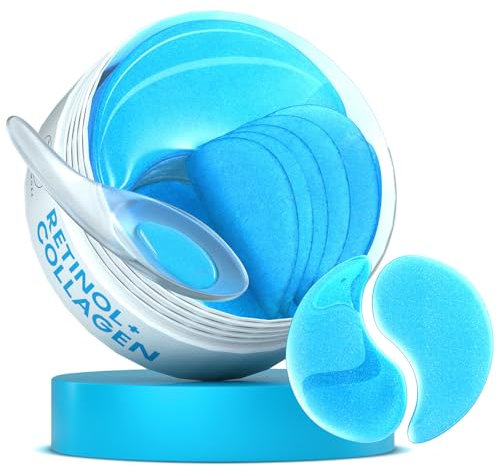 Patch Occhi, Maschera Occhi con Retinolo e Collagene, Patch Occhiaie e Borse, Maschera Occhiaie, Eye Mask per Schiarente e l'idratazione (30 Paia)