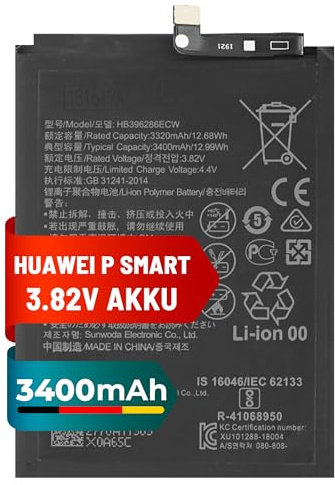 Mpsmobile® Akku für Huawei P Smart 2019 | 3400mAh | Ersatzakku für Huawei P Smart 2019