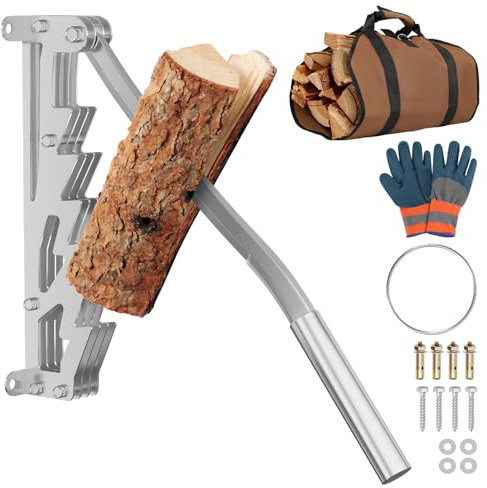 Eikuavons Spaccalegna Manuale, Spaccalegna a mano,Spaccalegna manuale da parete, Spaccalegna a mano, Taglialegna a Risparmio di Lavoro, Spacca Legna, Wood Splitter, argento