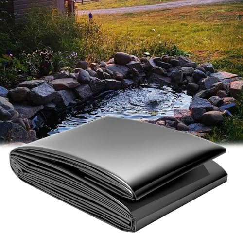 Rivestimento per laghetto in HDPE ad alta densità per laghetti all'aperto, preformato per stagni koi, ruscelli, fontane e cascate, pellicola facile da tagliare (5 x 8 m)