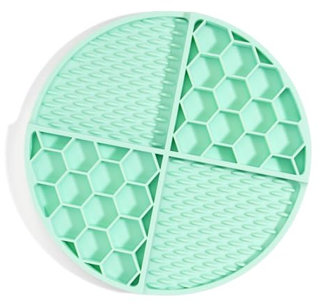 Tsophreniq Plaque à lécher en silicone pour animaux de compagnie avec motifs texturés pour ralentir rapidement les consommateurs Comprend un couvercle de rangement pour garder et voyager calmant