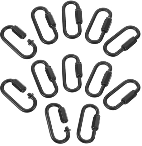 Healeved 12 pezzi di maglie rapide per catena - Connettore a maglia rapida in metallo - Moschettone a vite resistente da 0,15 pollici per appendere lampade a sospensione in cucina, camera da letto e
