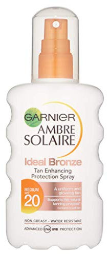 Ambre Solaire, Ideal Bronze, crema solare spray abbronzante, SPF20