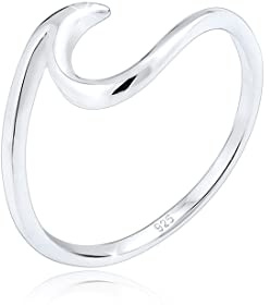 Elli Ring Damen Welle Strand Maritim in 925 Sterling Silber