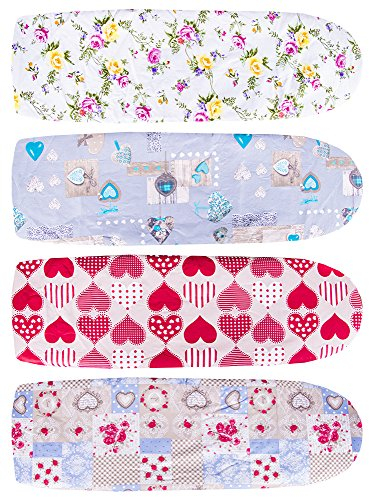 Euronovità EN-01156 Telo Stiro Professionale, Copriasse Universale, Copertura Asse da stiro, in Policotone, Multicolore, 158 x 60 x 2 cm