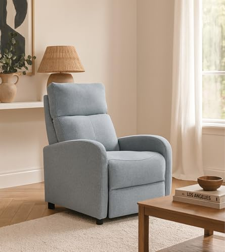 Home Heavenly®- Sillón Relax reclinable Manual Nexus. Butaca para salón con reposapiés, Compacto. Sistema por Empuje. (Gris)