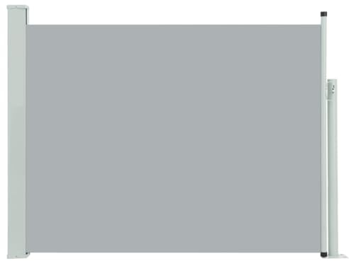 vidaXL Tenda da Sole Laterale Retrattile per Patio Privacy Automatica Schermo Parasole Frangivento 140x500 cm in Tessuto PU Grigia Telaio in Ferro