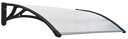 SmartSun Marquise Easy Black 120x80cm. 5,2mm d'épaisseur. Protection de Porte de Toit