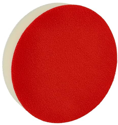 vhbw Universal Polierschwamm für Exzenter- & Schwingschleifer - 13 cm Arbeitsdurchmesser, 14 g, Rot, Weiß