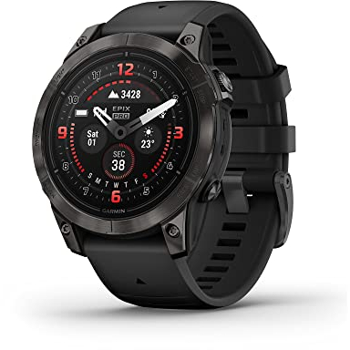 Garmin epix Pro (Gen 2) Sapphire Edition, 47mm, High Performance Smartwatch, Advanced Training Technology, Built-in Flashlight, Black