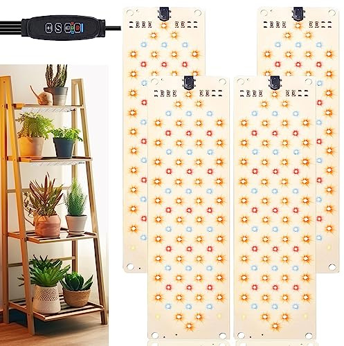 Rocoking pflanzenlampe,pflanzenlampe led vollspektrum,316LEDs wachstumslampe für Zimmerpflanzen,pflanzenlicht mit 3/9/12H Zeitschaltuhr,10 Arten von Helligkeit für Pflanzen Grow Lampe (4 Stück)