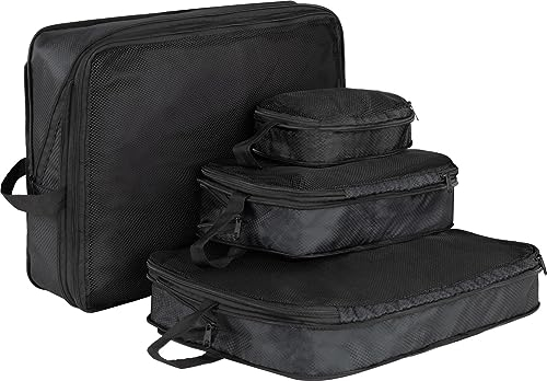 Kleidertaschen-Set 4-teilig mit Kompression Packtaschen Packing Cubes für Koffer oder Reisetasche - Cleverer Organizer