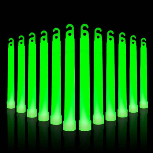 Ainiv 25 Pièces Baton Lumineux, Bâton Lumineux LED Mariage, Baguettes Lumineuses à Fibre Optique, Lumineuses à Fibre, Vert 15,2 cm Clignotants pour Concert Anniversaire Fête Mariage