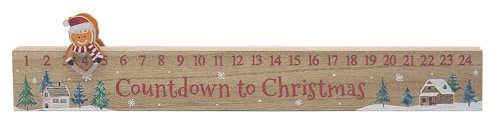 Lesser & Pavey Wooden Gingerbread Christmas Countdown Calendar - Gift Idea for Christmas Xmas - Gingerbread Themed Calendar, UK Design, Christmas Advent Calendar