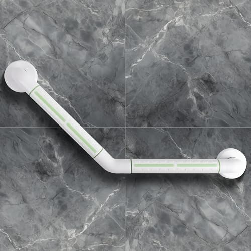 ITSOGOO 135° Barre D'appui Douche 35 x 35 cm Poignée de Baignoires acier inoxydable Antidérapante pour Personnes Âgées Avec Fluorescence pour Handicapés Salle de Bain,WC