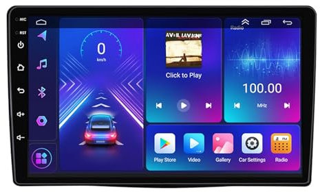 Android 14.0 2 DIN Stereo Autoradio, Touchscreen QLED da 9 pollici Stereo Auto per Fiat 500L 2012-2017 - Carplay Android Auto DSP -con 4G WiFi SWC BT 5.0 + Telecamera di Backup(P5 4G+WIFI 8Core 6G+128