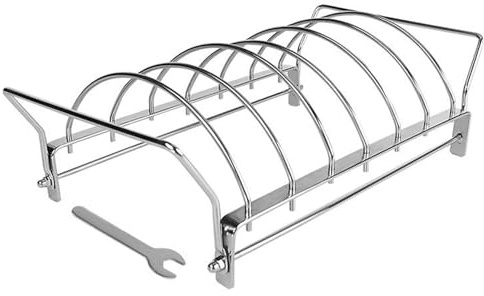 Grill rib rack for grilling, six ribs cooking grate for BBQ, foldable, rust-proof, food-safe, accessories, holder for cooking meat types