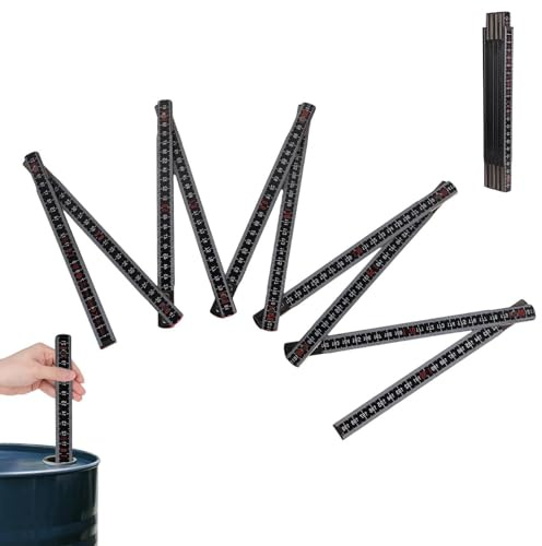 JOOTUEPO Mètre pliant 2m avec échelle d'angle Bois, Pliable Nombres grands et très lisibles Encliquetage précis Mètre en bois, robuste mètre pliant, pour mesures précises