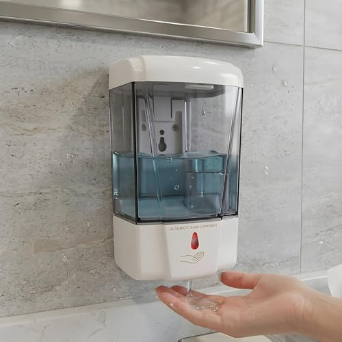 Dispenser Sapone Automatico 700ml Parete Sensore Movimento Impermeabile a Batteria Senza Contatto Ideale Cucina e Bagno Installazione Facile Design Moderno