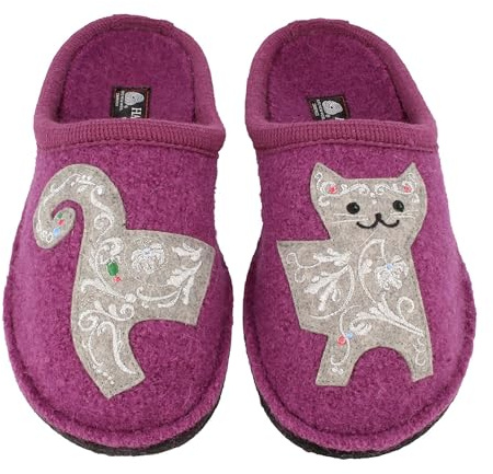 HAFLINGER AR Lizzy Wool Slipper Unisex cat Motif Begonia (31) EU 39