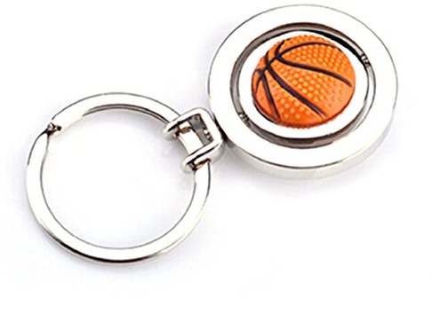 Sportigo® drehbarer Basketball Schlüsselanhänger in 3D Optik/Sport Geschenk Idee/Schlüssel Anhänger Basket Ball