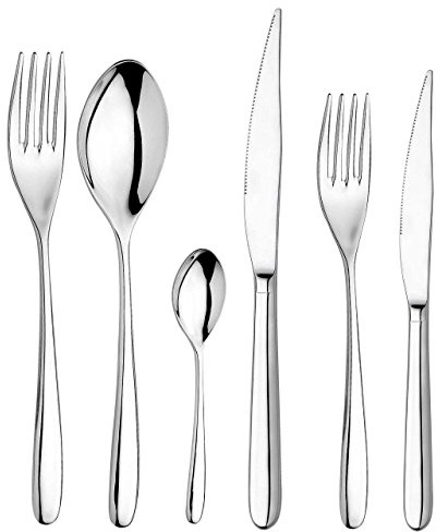 INOXRIV Novecento Servizio Posate, Acciaio Inossidabile, Argento, 72 unità