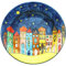 Gall&Zick Speiseteller Teller bunt bemalt Deko Geschirr Handbemalt Village Design (25cm Suppenteller)