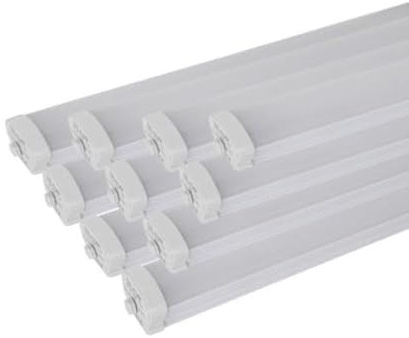 SILAMP Pack de 10 - Réglette LED étanche 150cm 50W IP65 - Blanc Neutre 4000K - 5500K