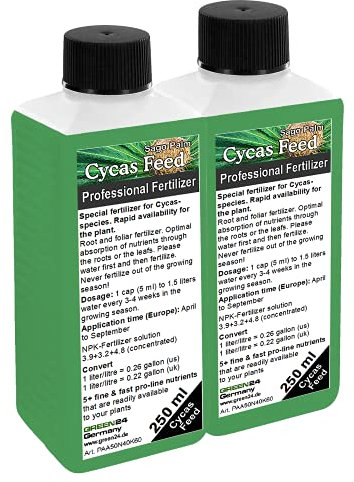 GREEN24 Engrais pour fougères palmées Cycas, engrais liquide de qualité supérieure de la ligne professionnelle 500 ml.