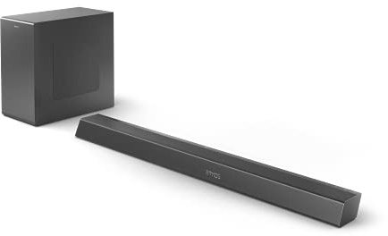 Philips B8905 Soundbar 3.1.2 with Wireless Subwoofer, Dolby Atmos, Compatible with DTS Play-Fi, Connects with Amazon Echo Devices and Voice Assistants, AirPlay 2 and BT Support, TAB8905,Black