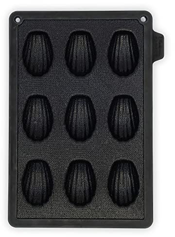 CÉCOA • Moule en Silicone et Fibre de Verre • Moule à Madeleine • Résultat Croustillant et Fondant • Collection Black Basique • 20% de Temps de Cuisson Gagné