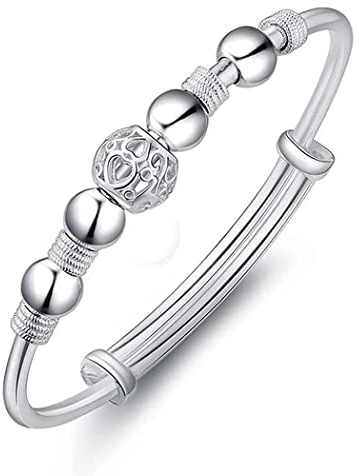 LUTAKU 925 silver ångest lugnande armband för kvinnor pärla spinner armband för kvinnor flickor fidget armband för ångest smycken vänskap gåva